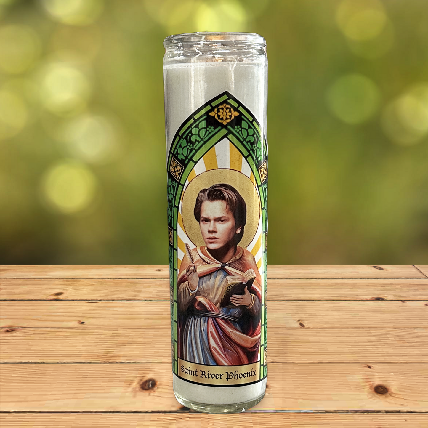 River Phoenix Parody Illustration Saint Candle