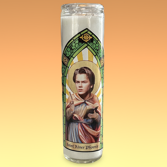 River Phoenix Parody Illustration Saint Candle