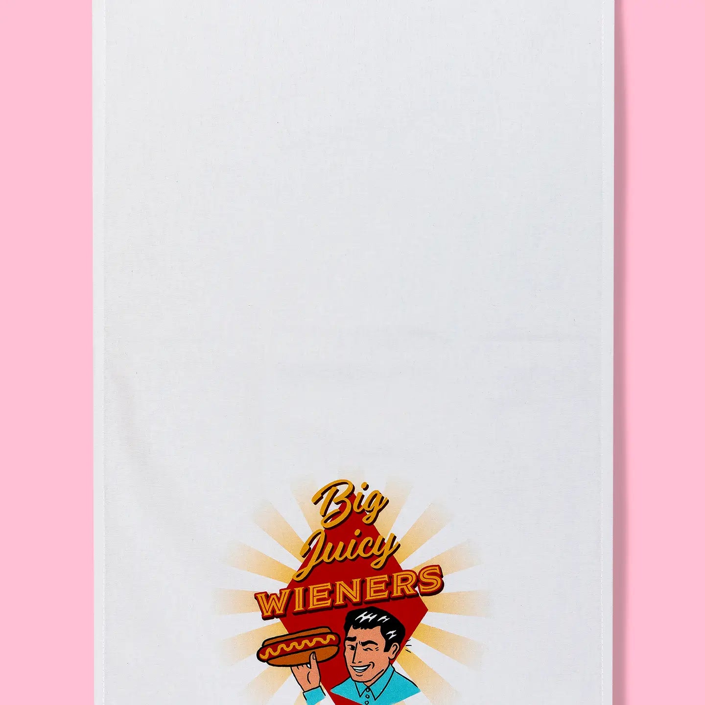 Big Juicy Wieners Dishtowel Kitchen Towel 1950s Retro