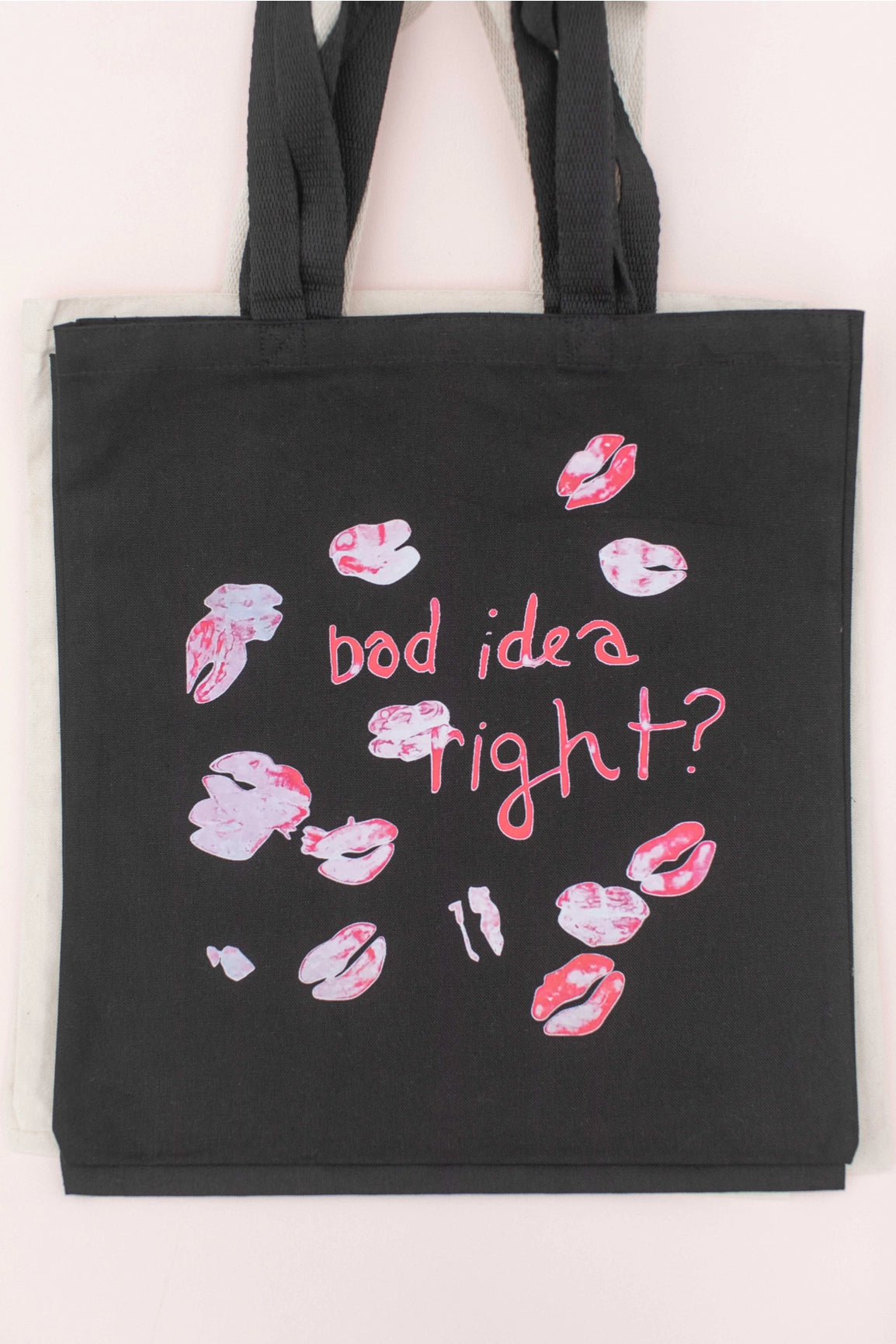 Olivia "Bad Idea Kisses" Canvas Tote