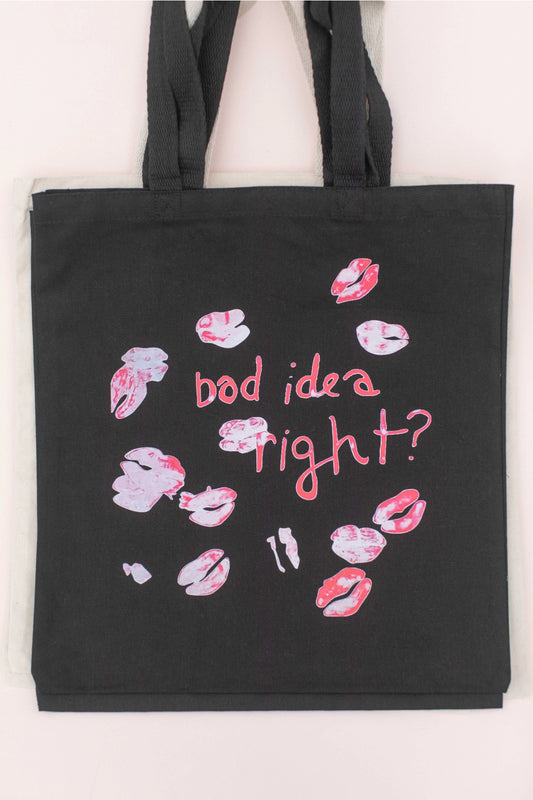 Olivia "Bad Idea Kisses" Canvas Tote