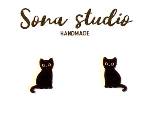 Black Cat Earrings