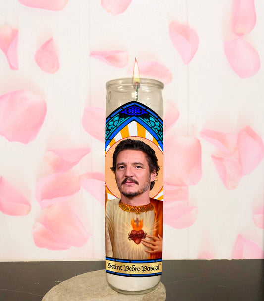 Pedro Pascal Parody Illustration Saint Candle
