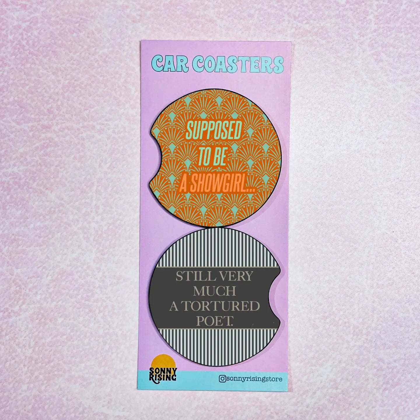 Supposed To Be A Showgirl...Still Very Much A Tortured Poet Car Coasters