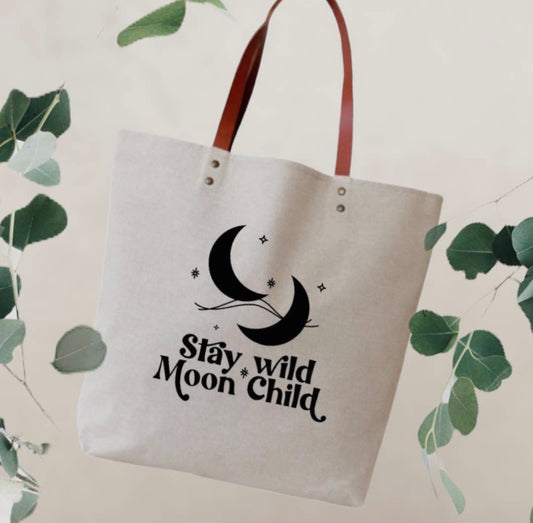 Stay Wild Moon Child Canvas Tote