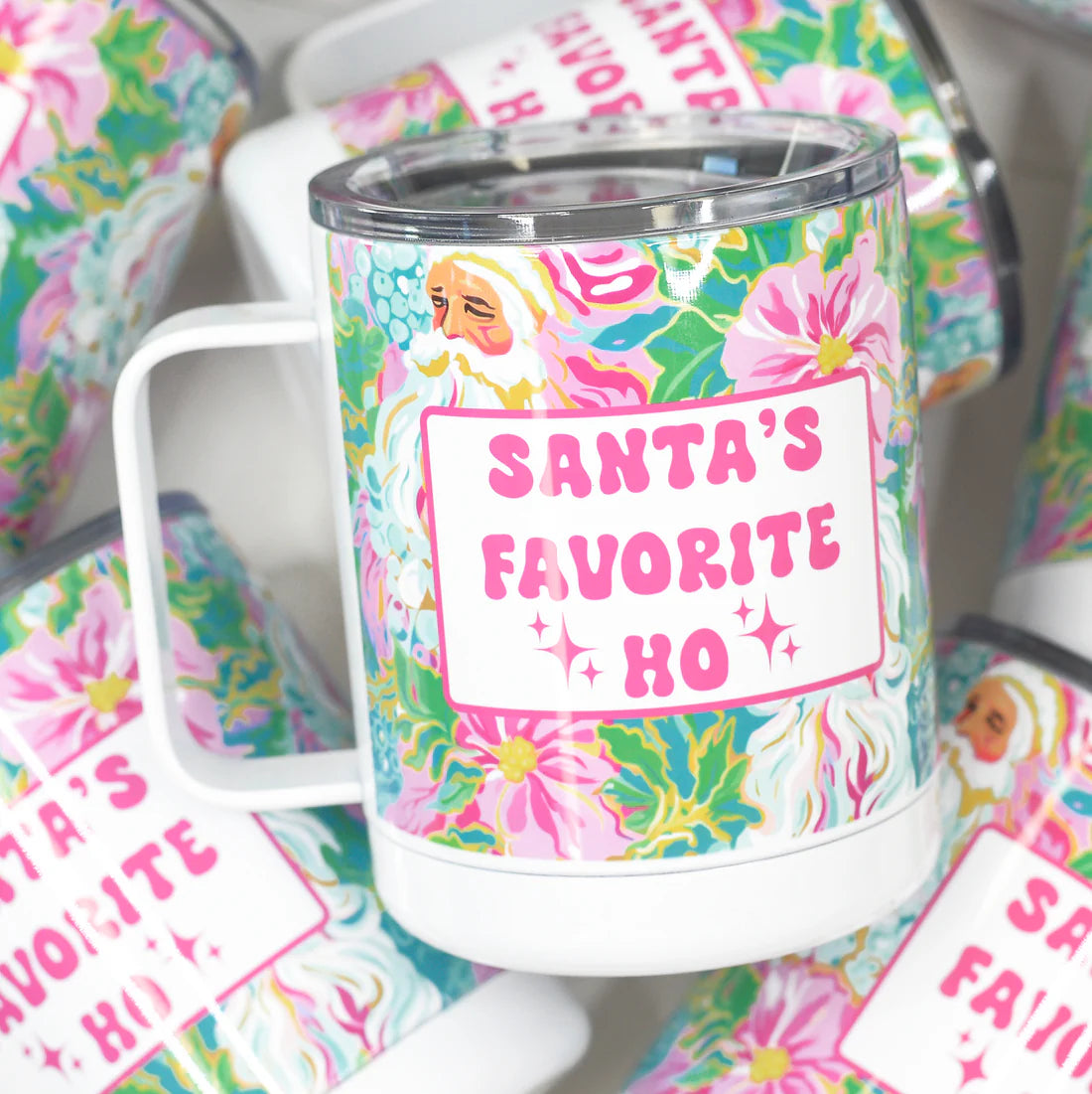 Zoom Santa's Favorite Ho Funny Christmas Travel Cup