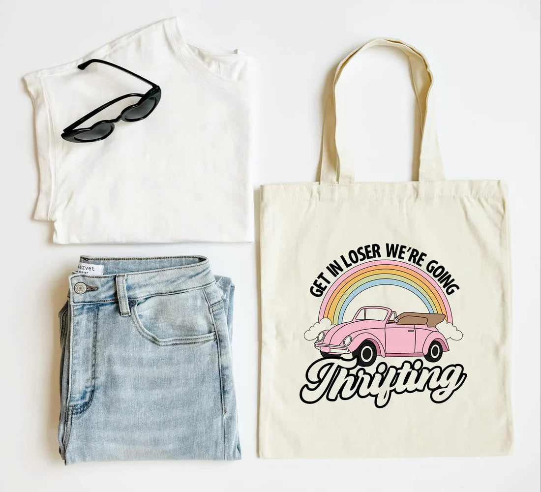 Get in Loser We're Going Thrifting Tote Bag