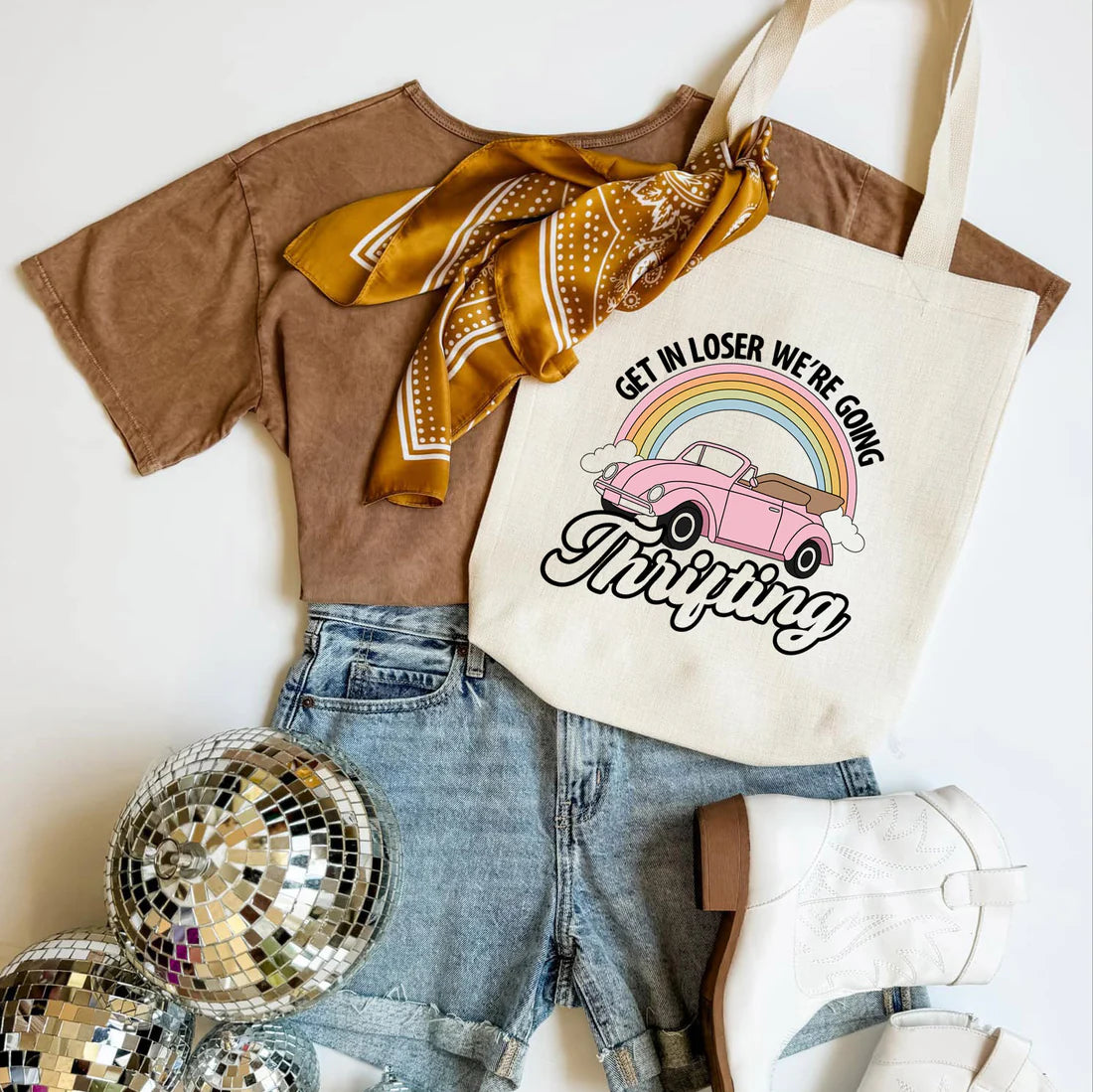 Get in Loser We're Going Thrifting Tote Bag