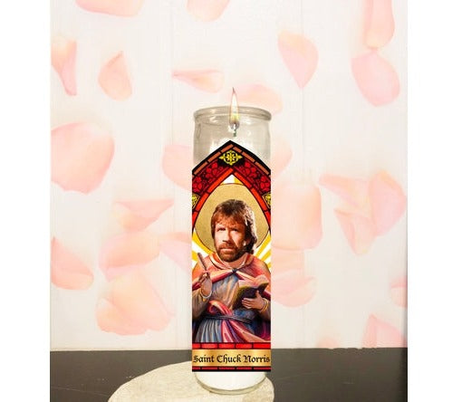 Chuck Norris Parody Illustration Saint Candle
