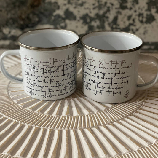 “Small town Girl” Lyrics Metal Mug
