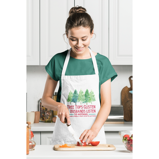 Husbands Listen To Nothing Christmas Apron