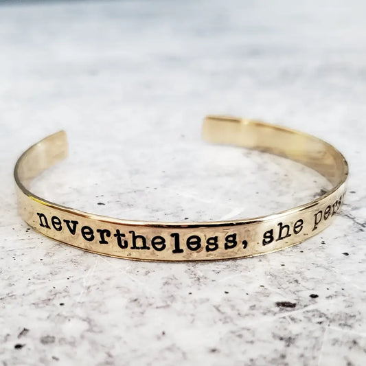 Never The Less, She Persisted Adjustable Stacking Cuff Bracelet