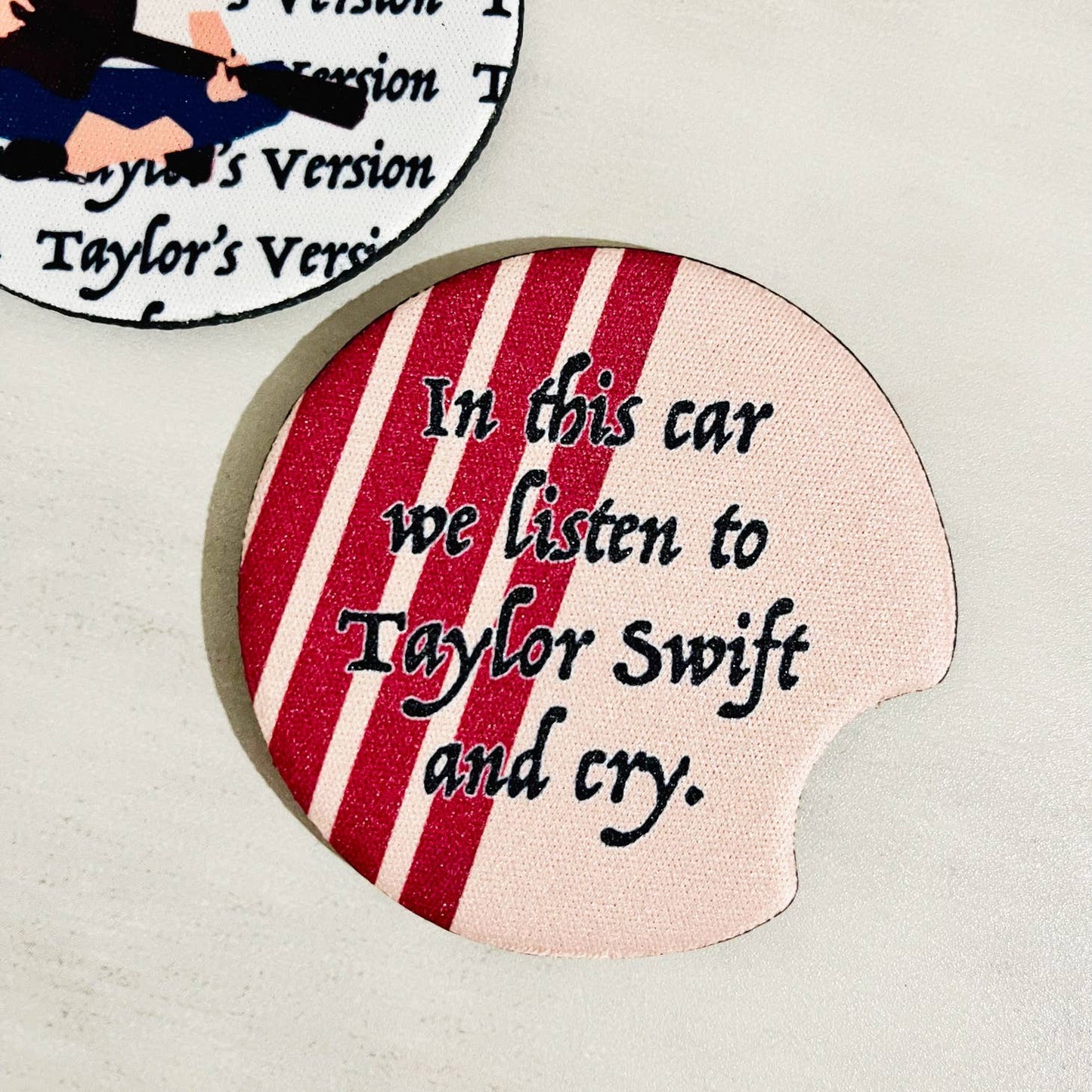 Taylor Red Album Inspired Design Car Coasters