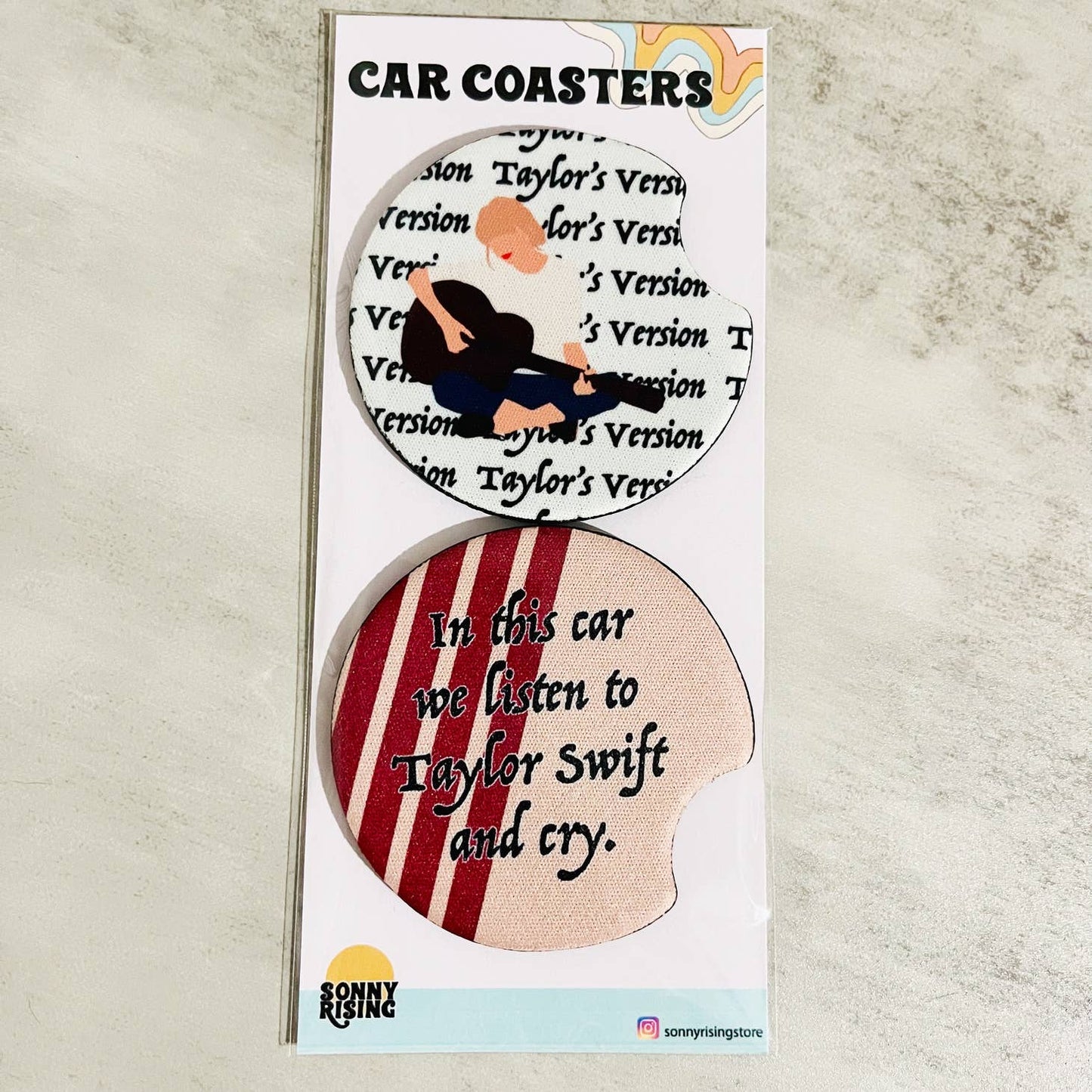 Taylor Red Album Inspired Design Car Coasters