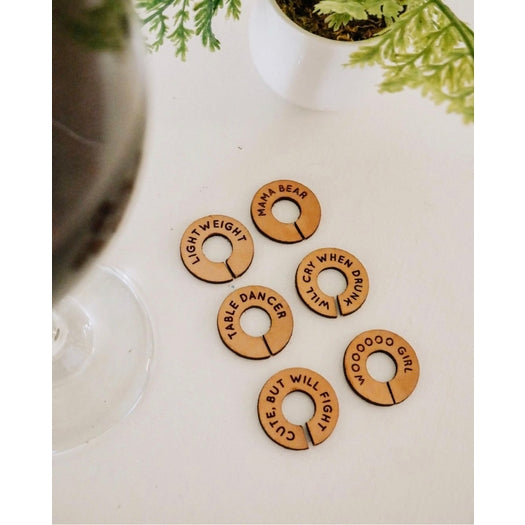 Drunk Personalities Custom Leather Drink Tags