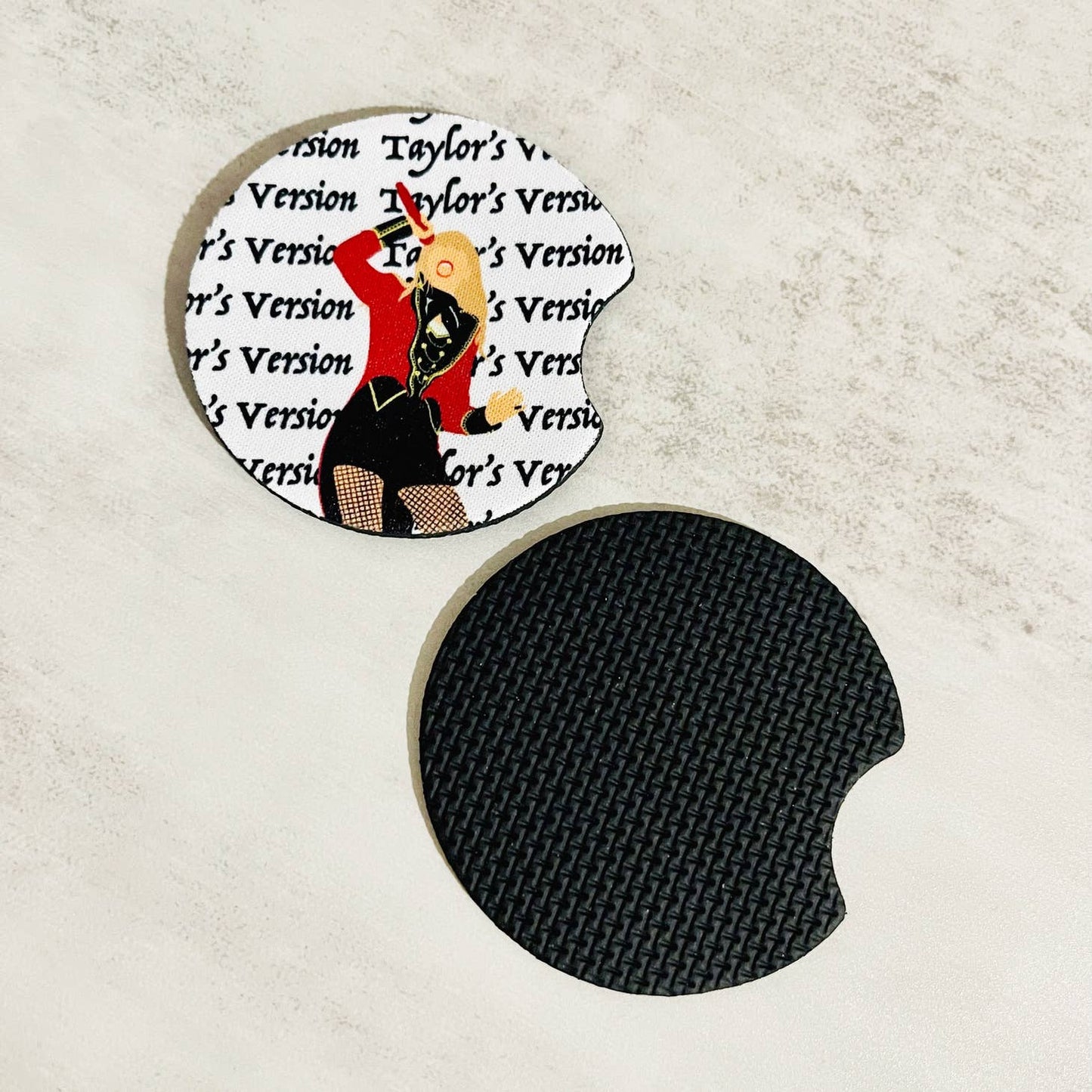 Taylor Red "Rock" Album Inspired Design Car Coasters