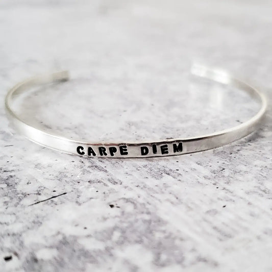 CARPE DIEM Skinny Adjustable Cuff Bracelet