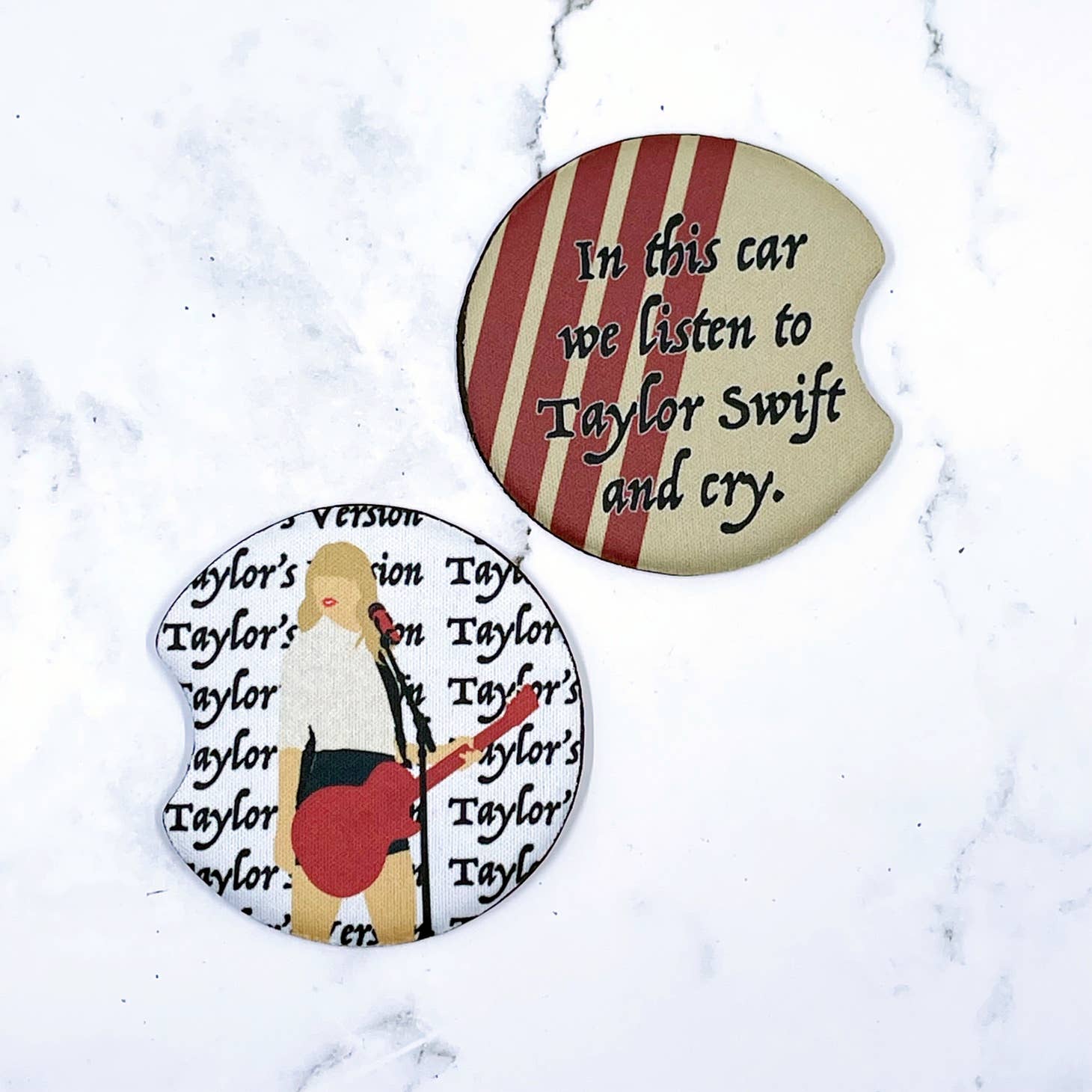 Taylor Swift Car Coasters Red Electric Guitar – Sage & Vibe