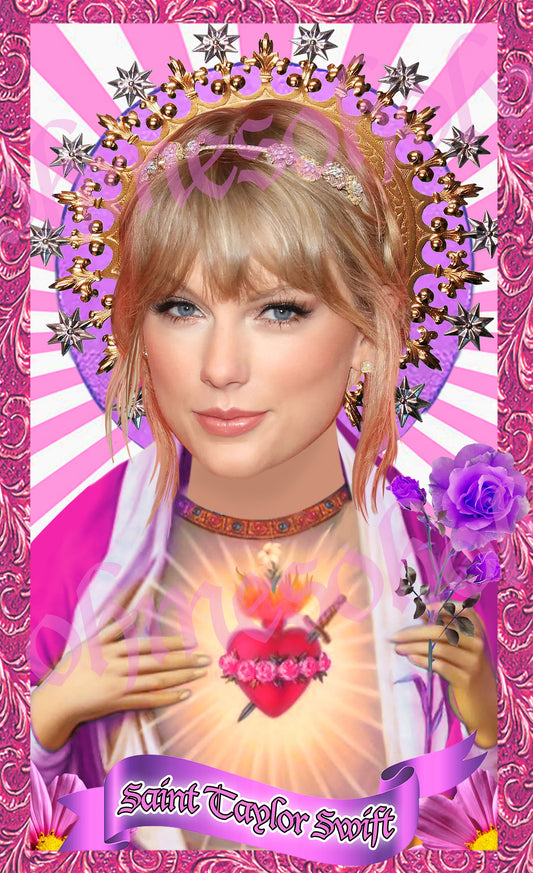 Taylor Swift "Pink" Parody Illustration Saint Candle