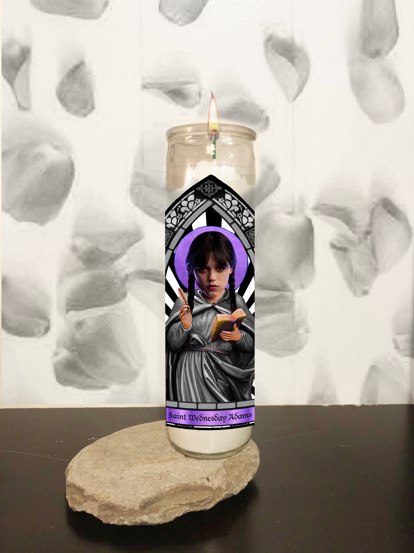 Saint Wednesday Addams Parody Illustration Saint Candle
