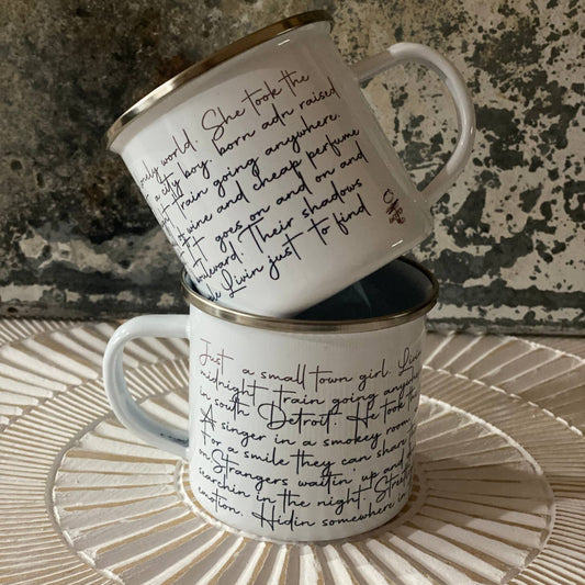 “Small town Girl” Lyrics Metal Mug