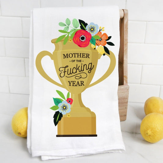 Mother of the F*cking Year Trophy Kitchen Towel