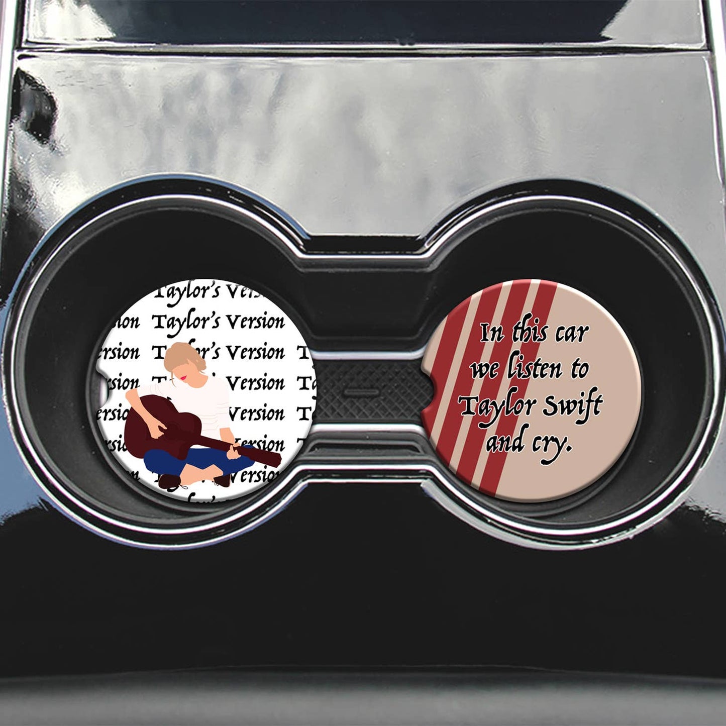 Taylor Red Album Inspired Design Car Coasters