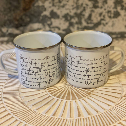 “Somewhere over the Rainbow” Lyrics Metal Mug