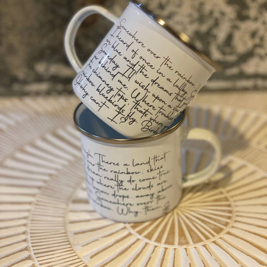 “Somewhere over the Rainbow” Lyrics Metal Mug