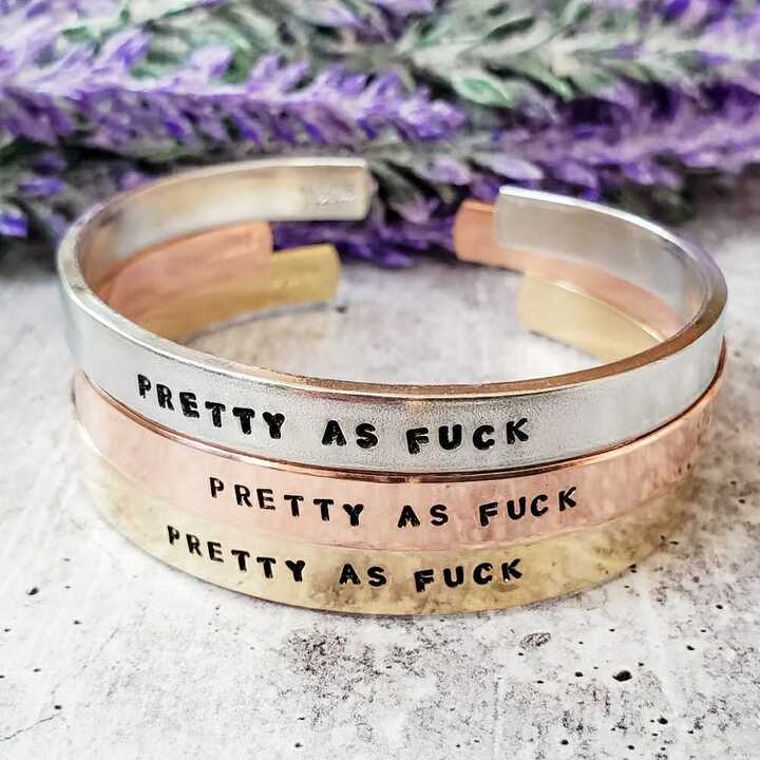 PRETTY AS F*CK Adjustable Cuff Bracelet