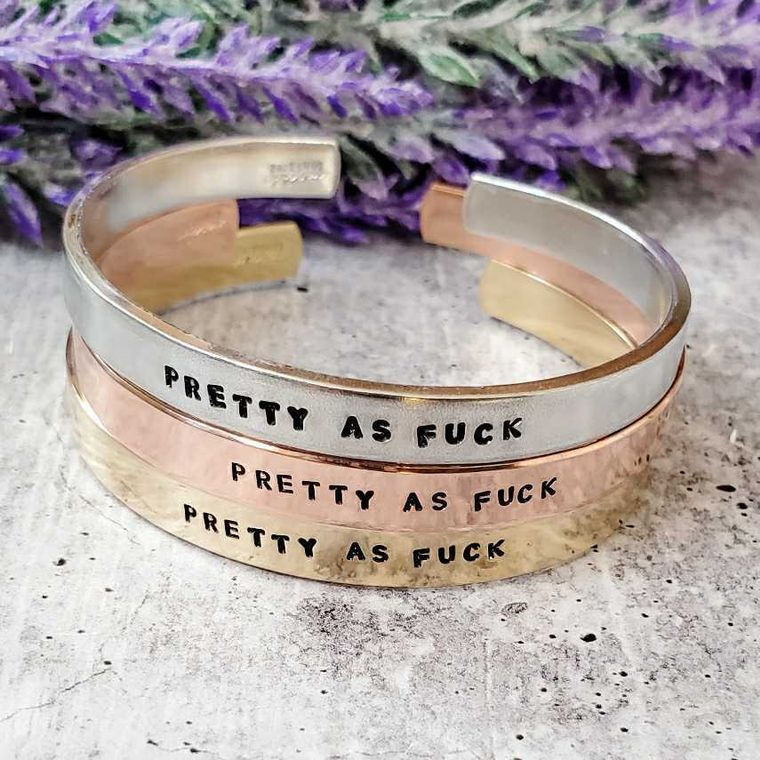 PRETTY AS F*CK Adjustable Cuff Bracelet
