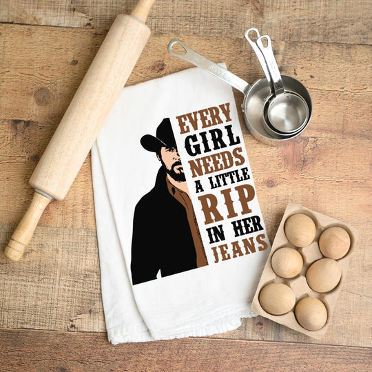 Every Girl Needs a RIP in her Jeans Kitchen Towel