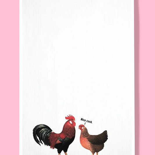 Nice Cock - Chicken and Rooster Dishtowel