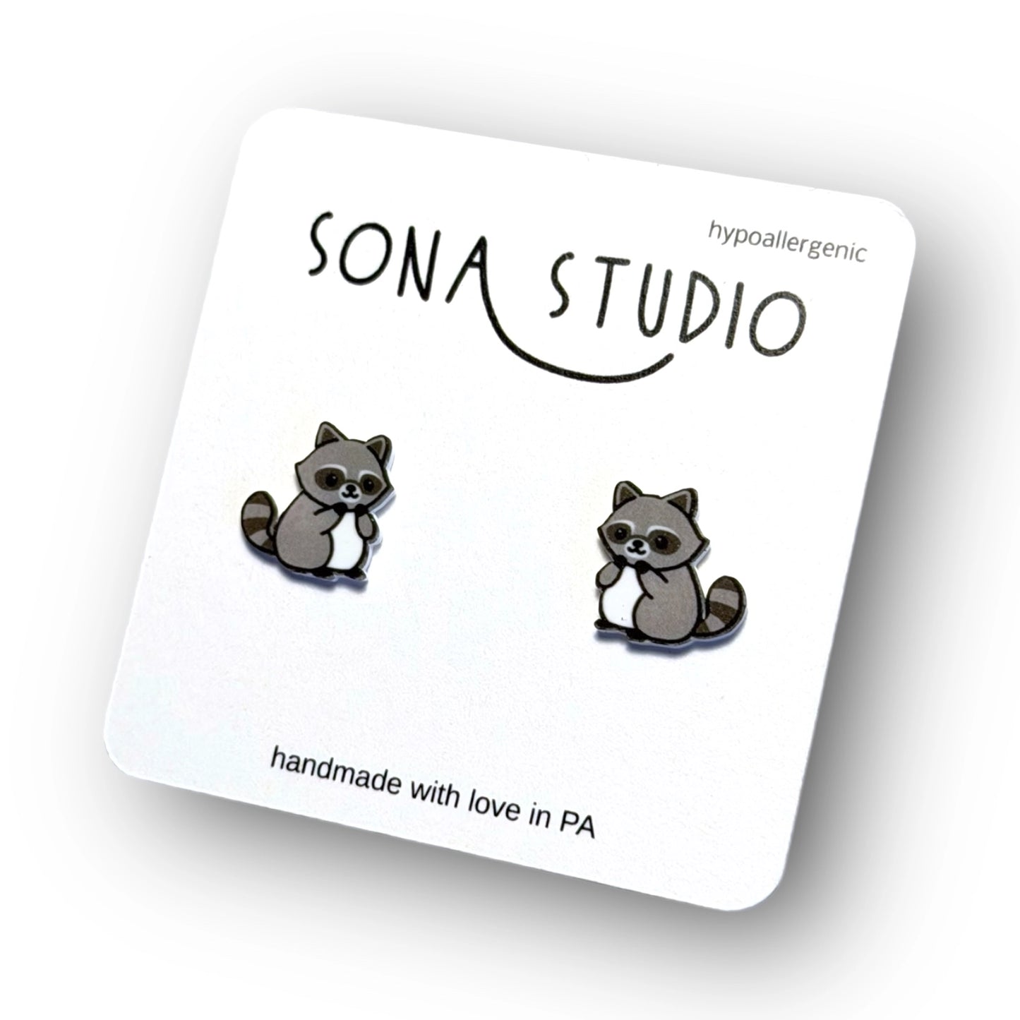Raccoon Earrings