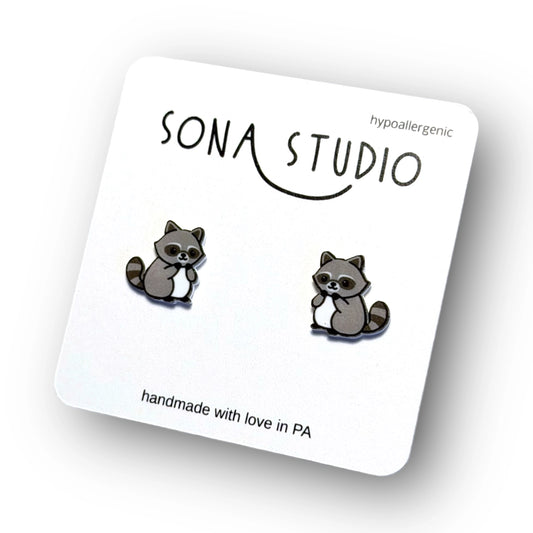 Raccoon Earrings