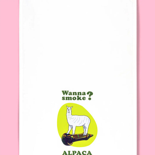 Wanna Smoke? 4:20 Alpaca Bowl Dishtowel