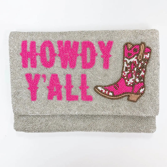 Howdy Y'all Beaded Clutch
