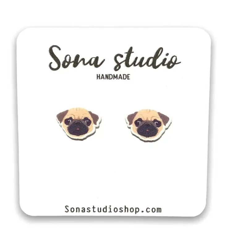 Pug Earrings