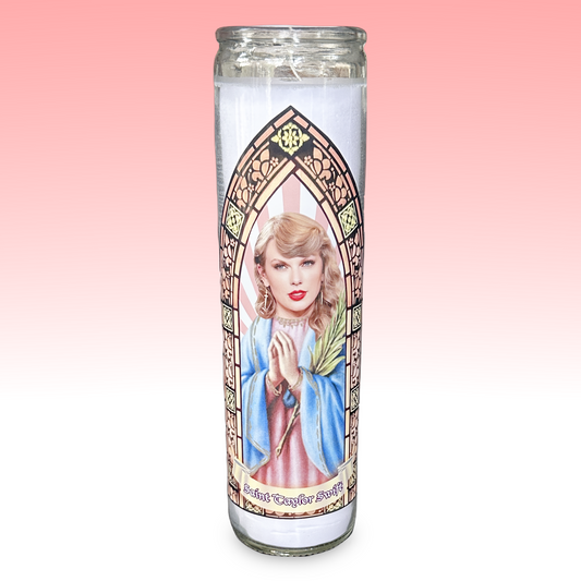 Taylor Swift Gold Parody Illustration Saint Candle