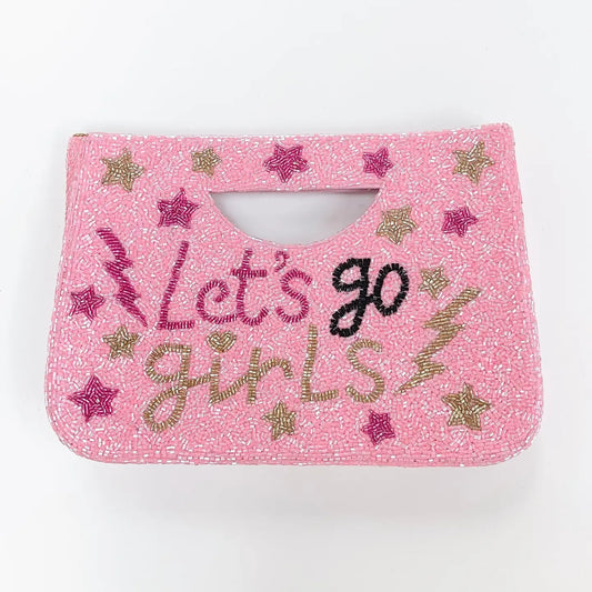 Let's Go Girls Beaded Clutch with Handle