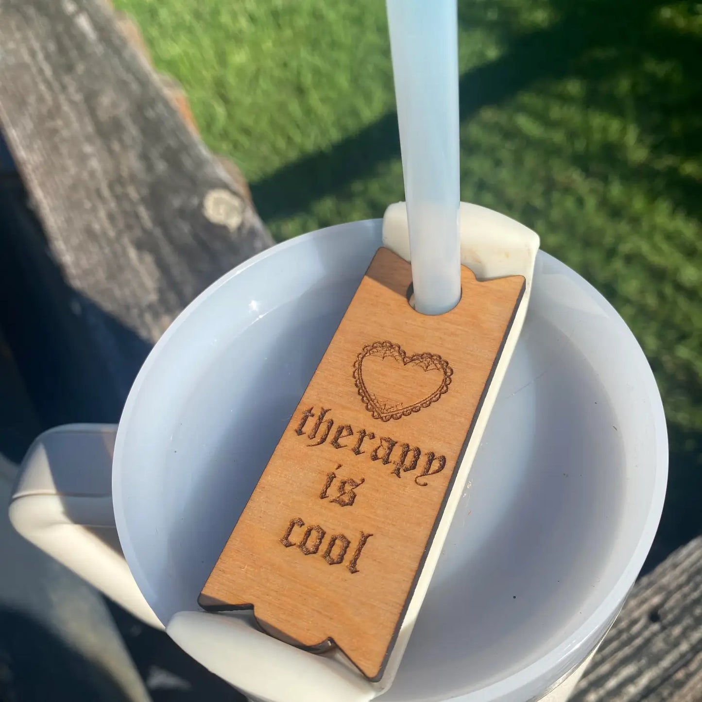 "Therapy Is Cool" Tumbler Topper
