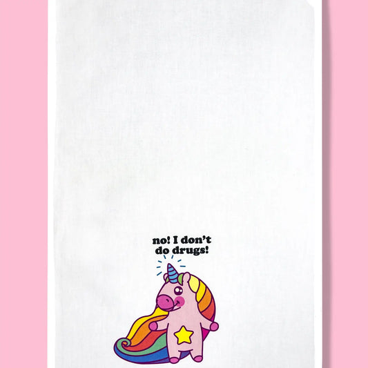 No! I Don't Do Drugs Dishtowel