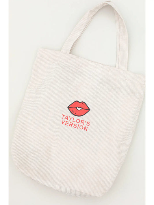 Taylor's Version Embroidered Corduroy Tote Bag