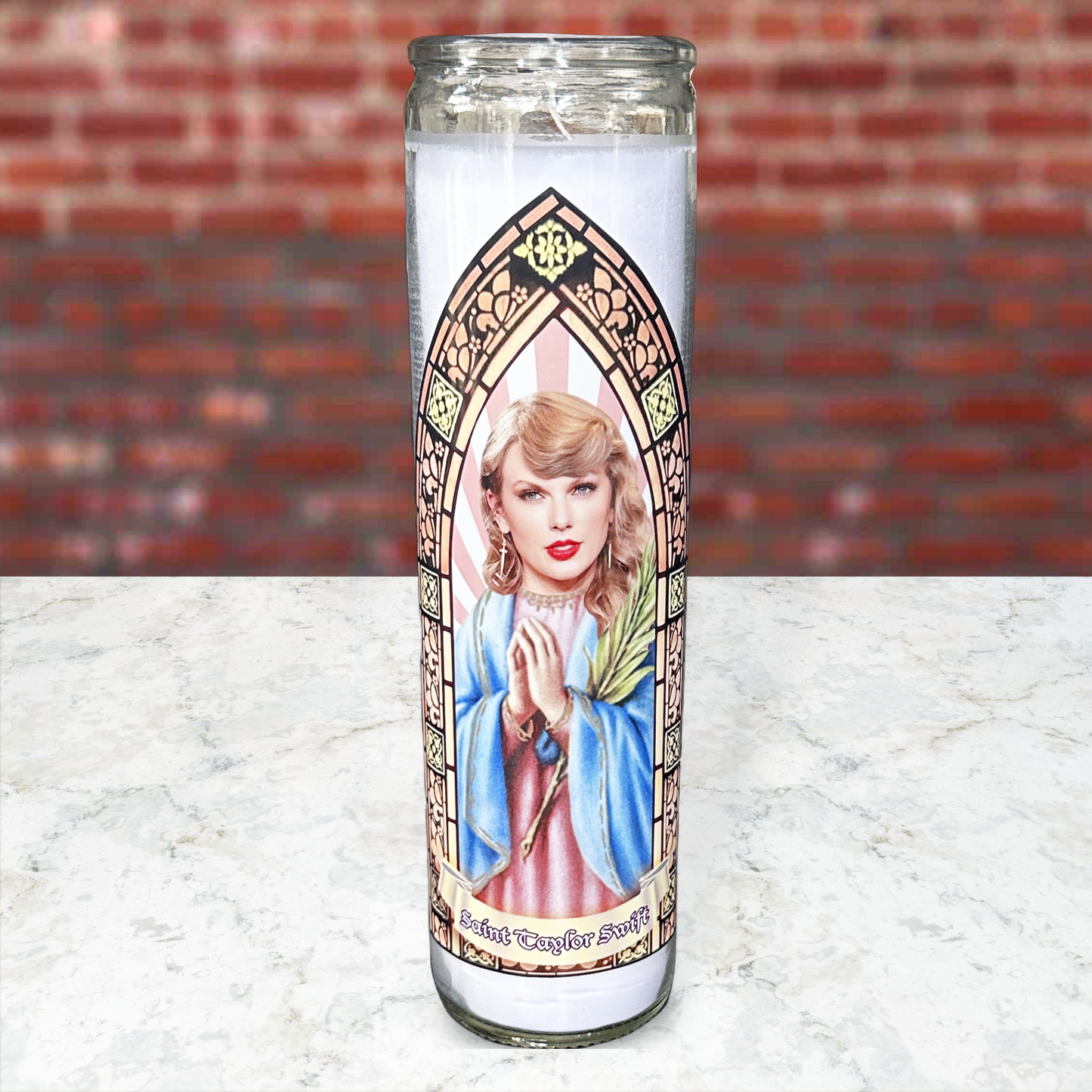 Taylor Swift Gold Parody Illustration Saint Candle