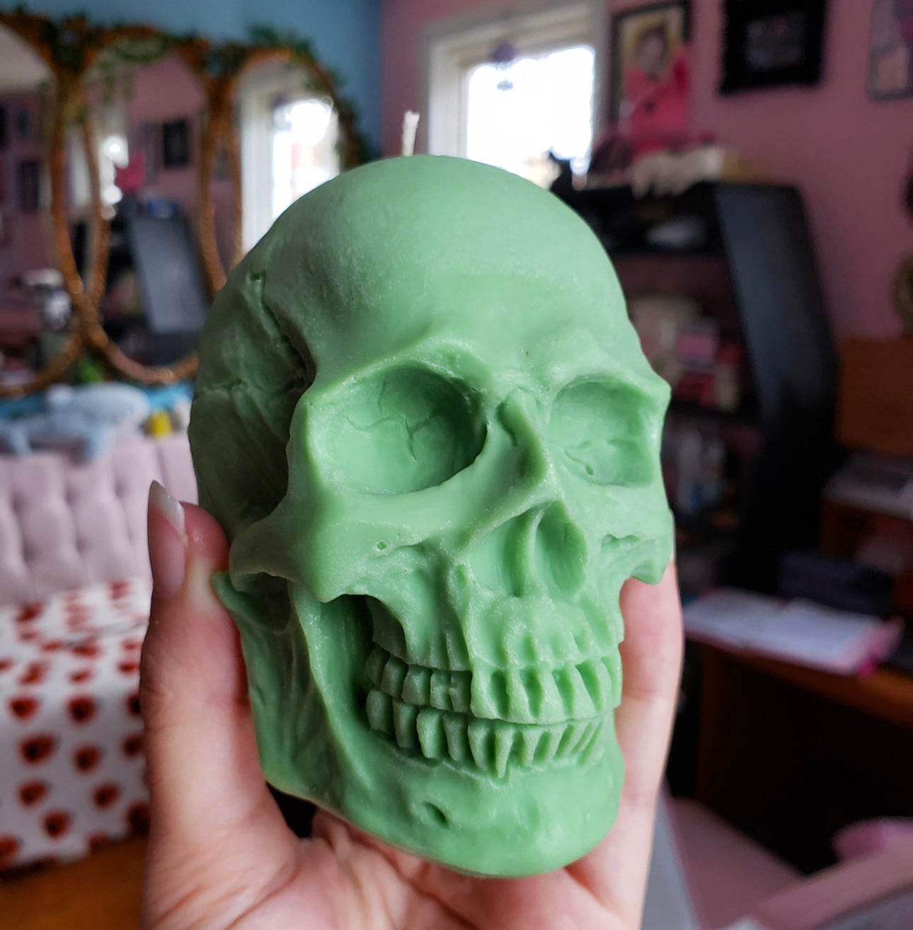 Skull Hand Poured Candle