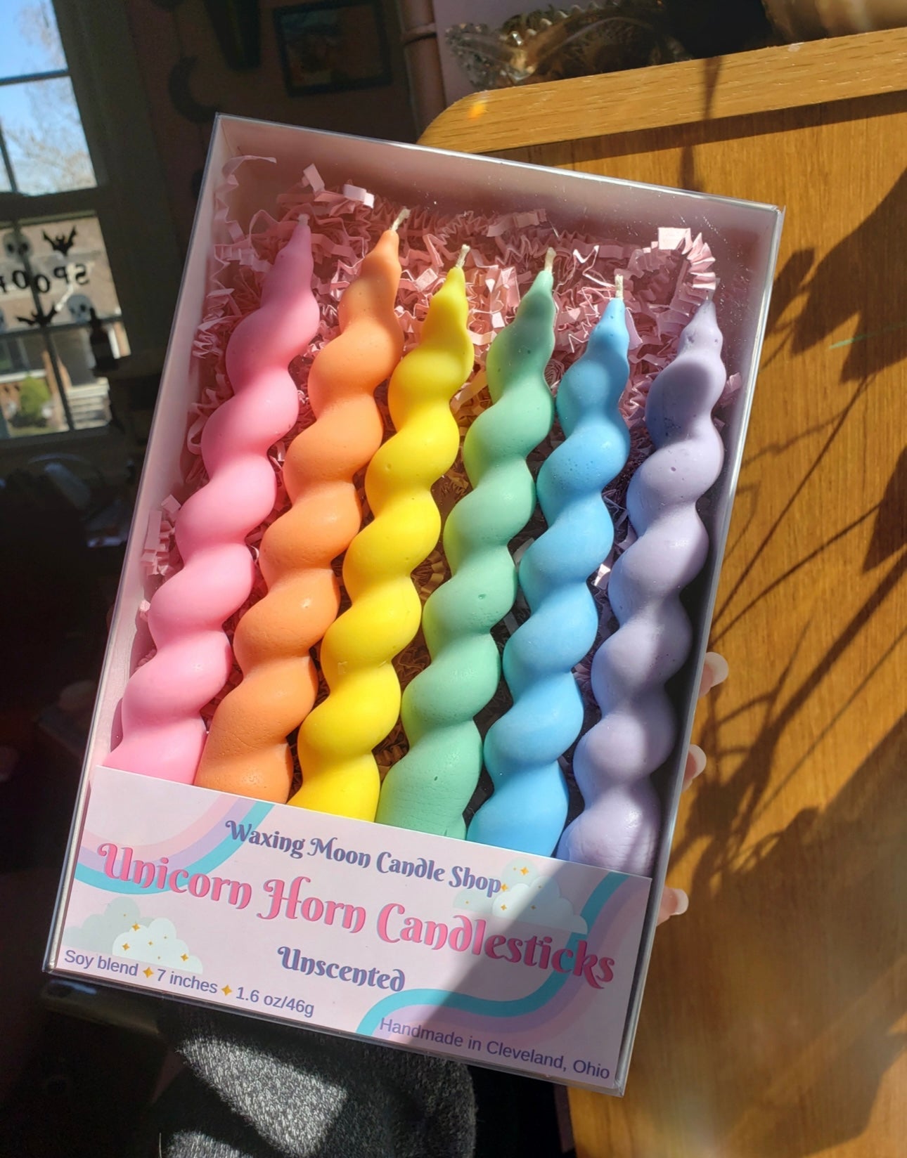 6 Pack Rainbow Unicorn Horn Candles