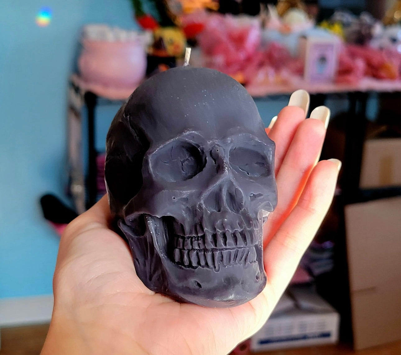 Skull Hand Poured Candle