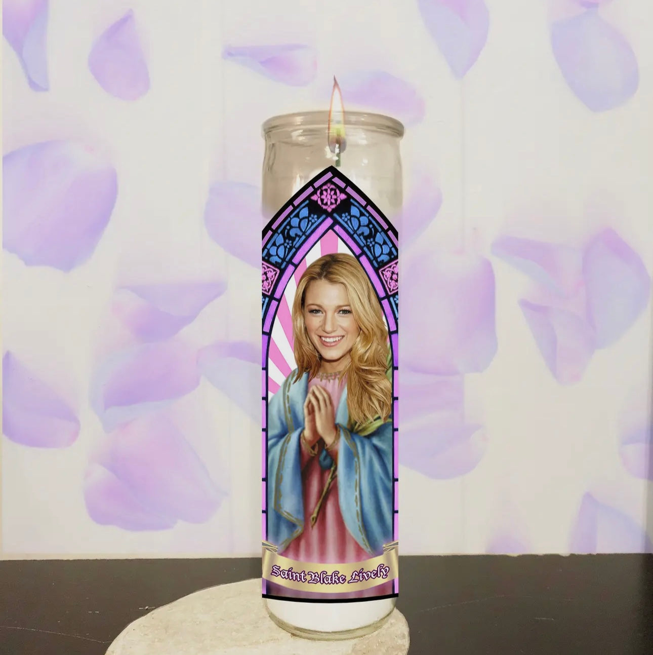 Blake Lively Parody Illustration Saint Candle