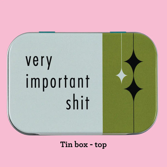 Very Important Shit Stash Tin - Purse-Size Food-Safe Tin Box