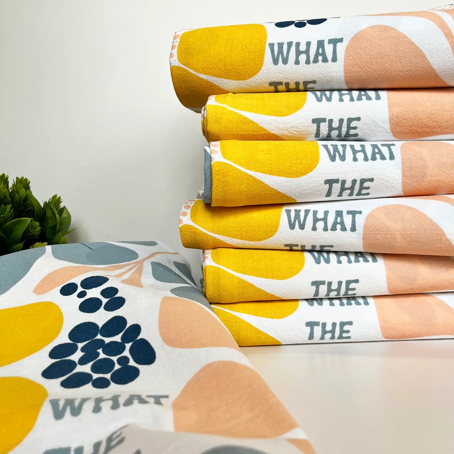 What the Shit Multicolor Flowers Kitchen Towel